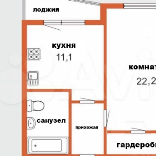 1-комн квартира Королев, улица Академика Легостаева, 4к2