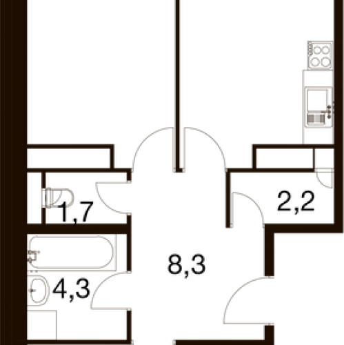 2-комн квартира Балашиха г., Проектная ул.,  к. 1