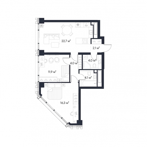 2-комн квартира Нагатинская, 2.1