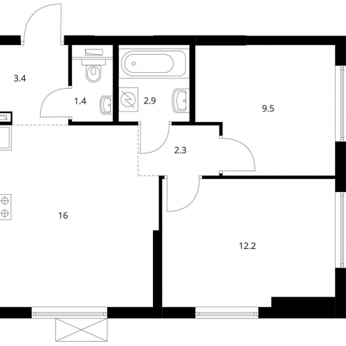 2-комн квартира Котельники, Кузьминский Лес, корп. 9