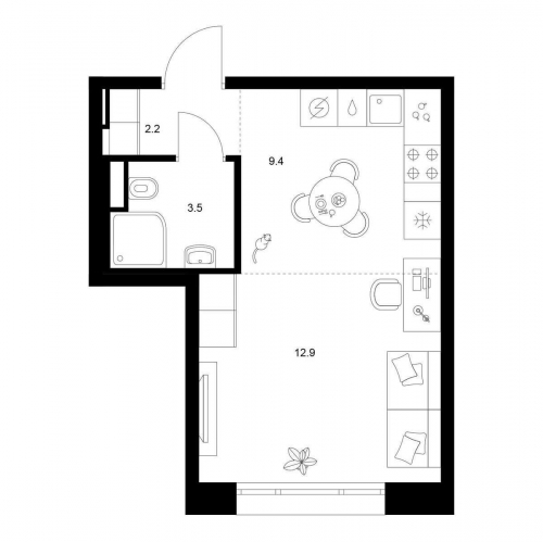 Студия ул. Котляковская, корп. 2.3