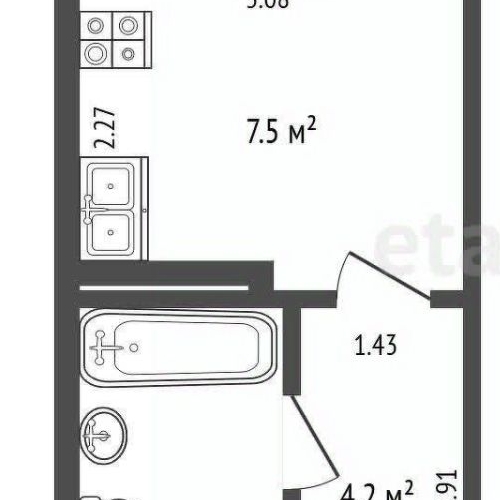 1-комн квартира с. Никитское, 16