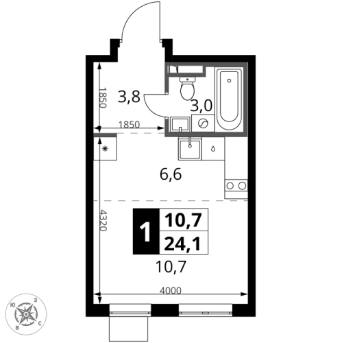 Студия Сапроново д., Калиновая ул.,  к. 4