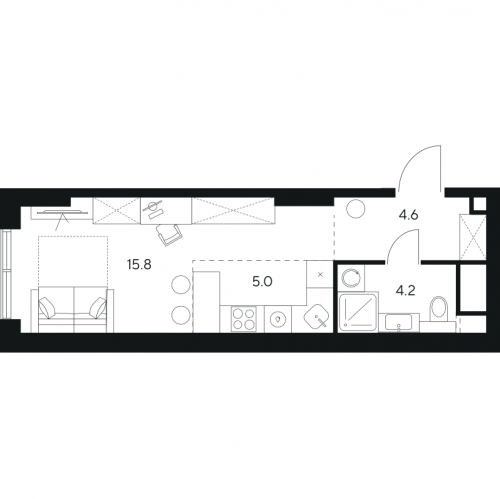 Студия Москва г., Ярцевская ул.,  к. 1