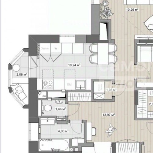 3-комн квартира Сабурово пгт, улица Заречная, 5