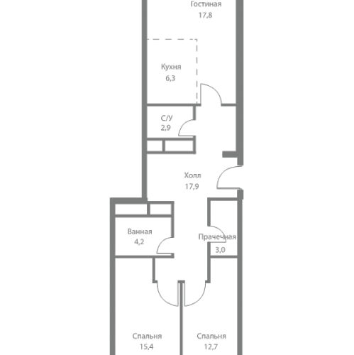 2-комн квартира Москва г., Сколковское ш.,  к. 4