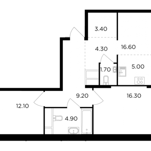 2-комн квартира Картмазово д., Картмазовские Пруды ул.,  к. 5