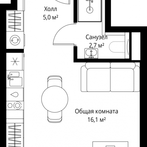 Студия Москва г., Верейская ул.,  к. 1.3