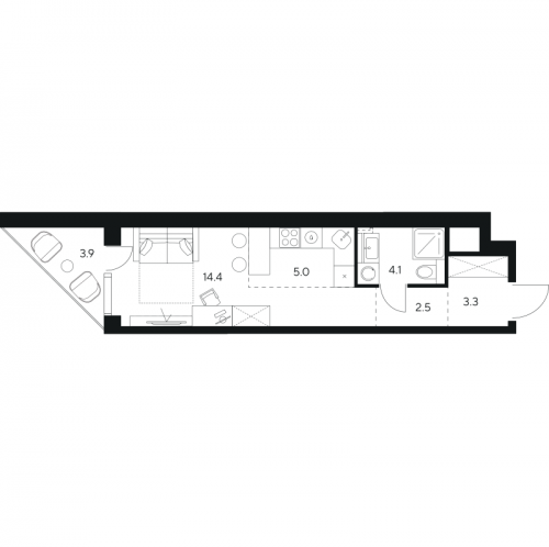 Студия Москва г., Ярцевская ул.,  к. 1