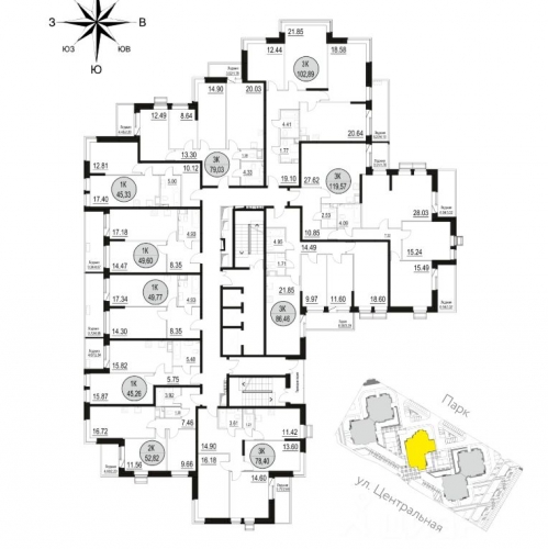 1-комн квартира Дальний Воронок, Центральная улица,  д. 67