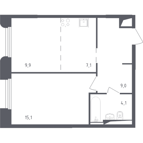 1-комн квартира Заречье п., Заречная ул.,  к. 3.1