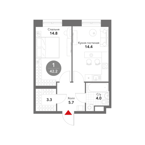 1-комн квартира Москва г., Летниковская ул.,  к. 1