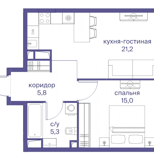1-комн квартира Москва г., Сергея Макеева ул.,  к. 6