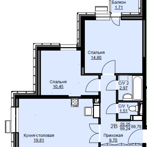 2-комн квартира Щёлково г., Новая Фабрика ул.,  к. 8
