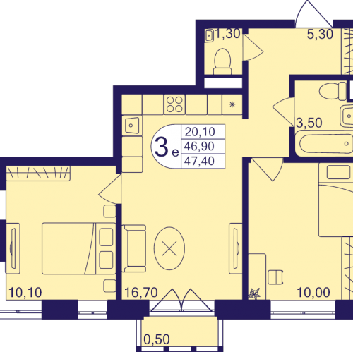 2-комн квартира Балашиха г., Железнодорожный мкр.,  к. 610