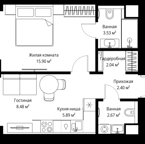 1-комн квартира Москва г., Верейская ул.,  к. 3