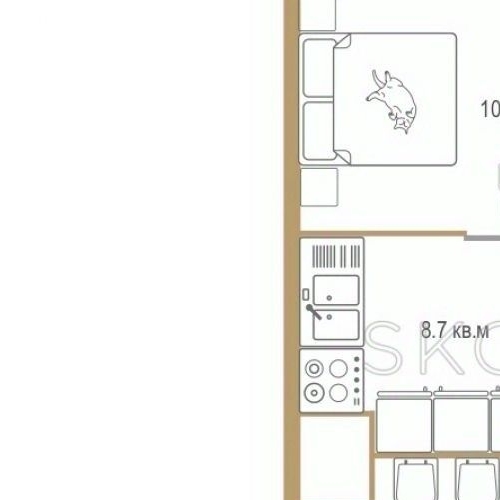 2-комн квартира Минская улица, 1ГК2