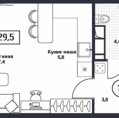 Студия Пушкино г., Нижняя ул.,  к. 1