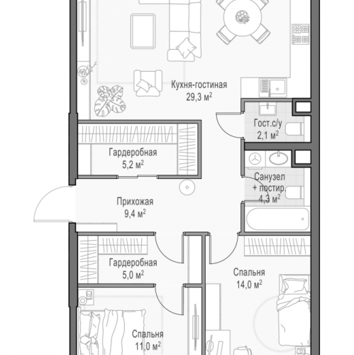 3-комн квартира Москва г., Дубовой Рощи ул.