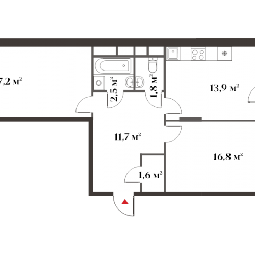 2-комн квартира Красногорск г., Новая Московская ул.,  к. 2