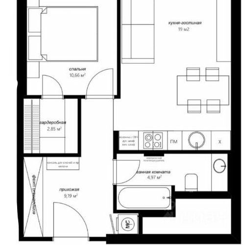 2-комн квартира улица Василисы Кожиной, 13