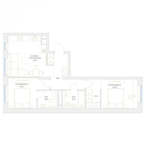 2-комн квартира Марьино п., Харлампиева ул.,  к. 13