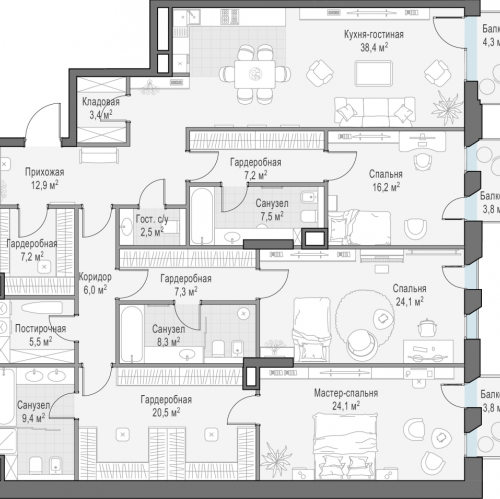 3-комн квартира Москва г., 3-й Обыденский пер.,  к. 1