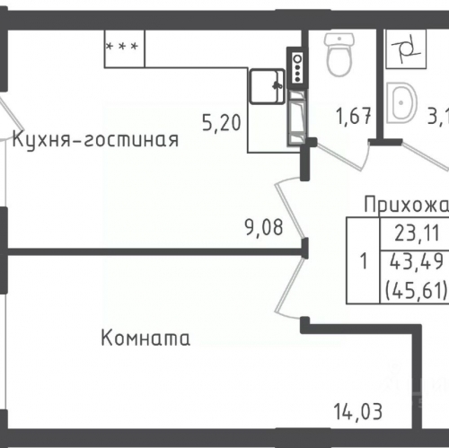1-комн квартира Рыбаки, 2-ой Восточный проезд,  д. 3