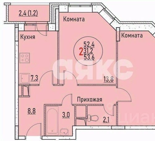2-комн квартира Раменское, улица Березовая Роща, 1