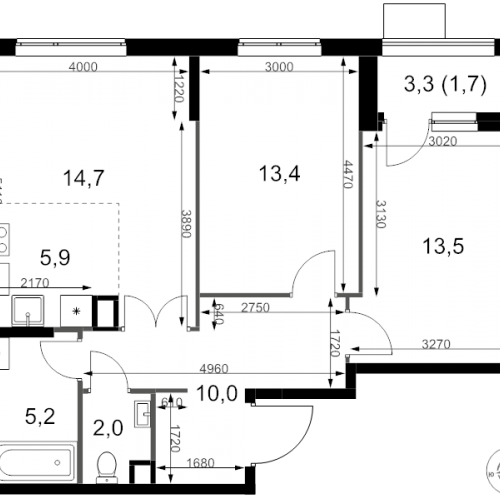 2-комн квартира Москва г., Амурская ул.,  к. 3