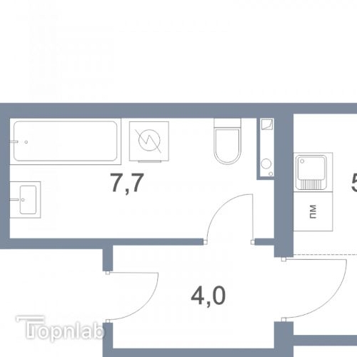 Студия Голубое пгт, проезд Сургутский, 1к2