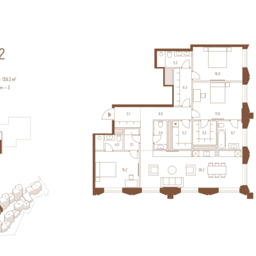 3-комн квартира Москва г., Кутузовский пр-кт,  к. 5.2