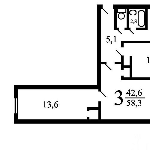 3-комн квартира 15-я Парковая улица, 46К9