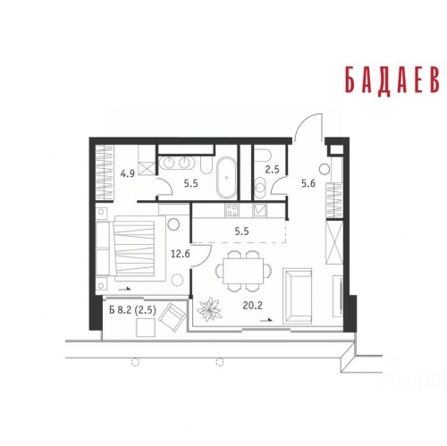 2-комн квартира Кутузовский пр-кт,  д. 12,  к. 26