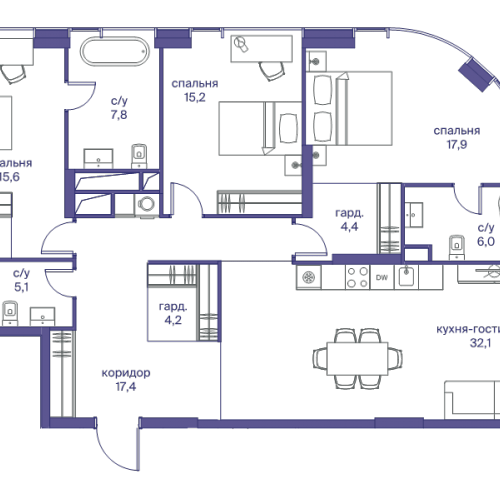 3-комн квартира Москва г., Сергея Макеева ул.,  к. 3