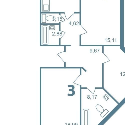 3-комн квартира Новые Островцы мкр, д. Островцы, улица Баулинская, 4