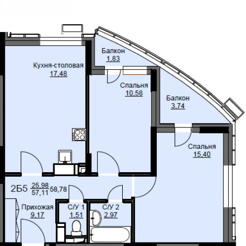 2-комн квартира Щёлково г., Новая Фабрика ул.,  к. 7