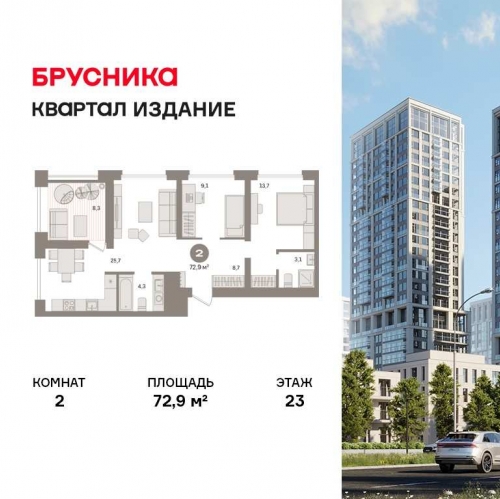2-комн квартира Перовское шоссе, 21