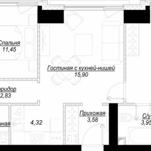 2-комн квартира Москва г., 1-й Сетуньский проезд,  к. RiverSide