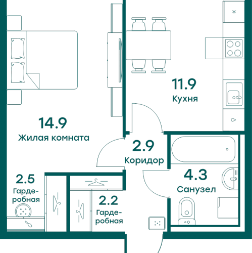 1-комн квартира Перхушково с., Окружная ул.,  к. 1