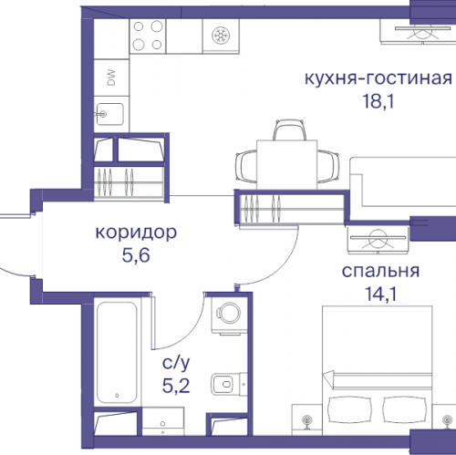 1-комн квартира Москва г., Сергея Макеева ул.,  к. 6