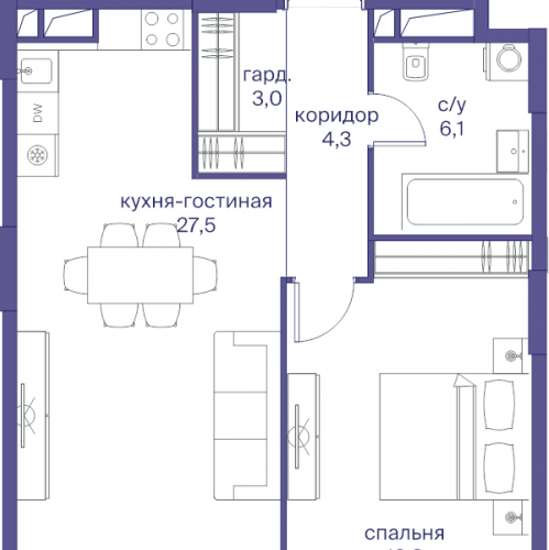 1-комн квартира Москва г., Сергея Макеева ул.,  к. 4