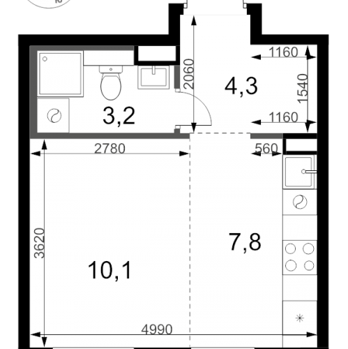 Студия Химки г., Олимпийская ул.,  к. 1.2
