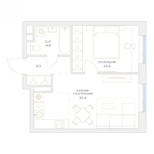 1-комн квартира Марьино п., Харлампиева ул.,  к. 13
