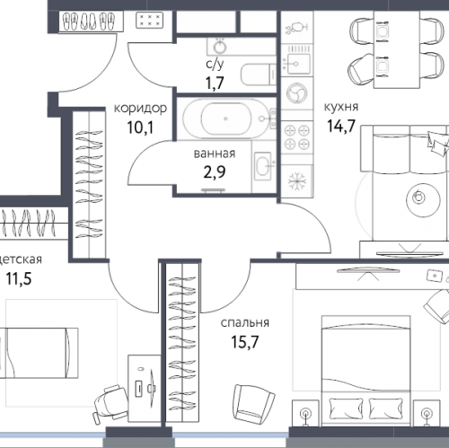 2-комн квартира Москва г., Тагильская ул.,  к. 3