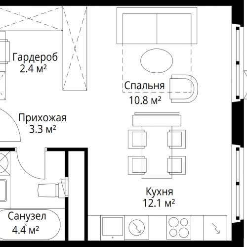 Студия Сапроново д., Купелинка мкр.,  к. Нестеров