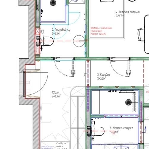 2-комн квартира улица Усачева, 9