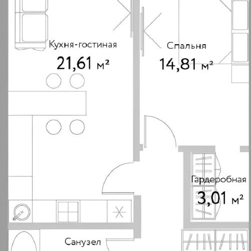 2-комн квартира проспект Мира, 95