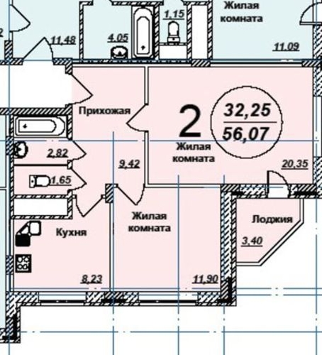 2-комн квартира Ново-Сырово мкр, улица Кольцевая,  д. 3