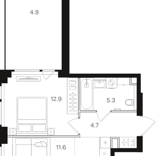 1-комн квартира Москва г., Открытое ш.,  к. 1